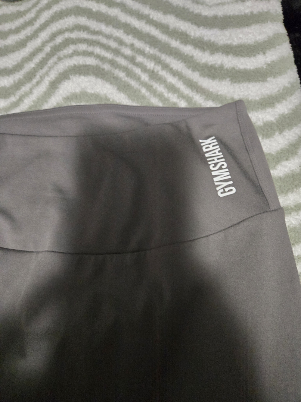 Gymshark Dark Gray High-Waist Leggings with White Logo